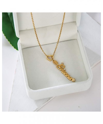 Heart Shaped Arrow Y Necklace with Name 18 + 2 in Made of PVD Gold Plated Stainless Steel Amore Stainless Steel $8.26 Necklaces