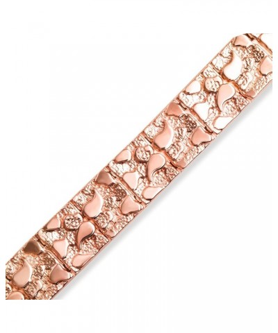 Solid 14k Gold Large Textured Nugget Bracelet Rose Gold 8.5 Inches $769.87 Bracelets