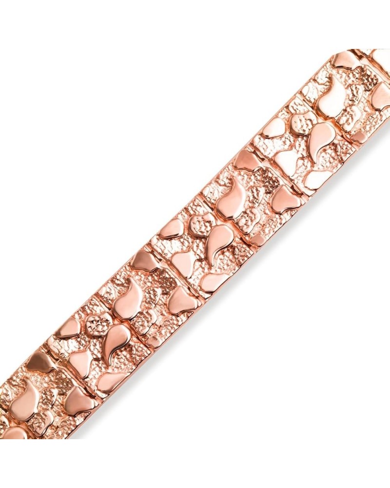 Solid 14k Gold Large Textured Nugget Bracelet Rose Gold 8.5 Inches $769.87 Bracelets