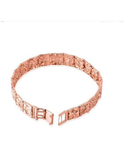 Solid 14k Gold Large Textured Nugget Bracelet Rose Gold 8.5 Inches $769.87 Bracelets