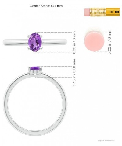 Natural Amethyst Solitaire Ring for Women, Girls in Sterling Silver/14K Solid Gold/Platinum | February Birthstone Jewelry Gif...