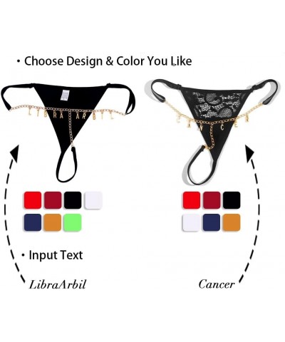 Personalized Sexy Thong for Women Custom Lace Letter Panties Chain Underwear Lover Gift for Birthday Valentine's Day 1-5lette...