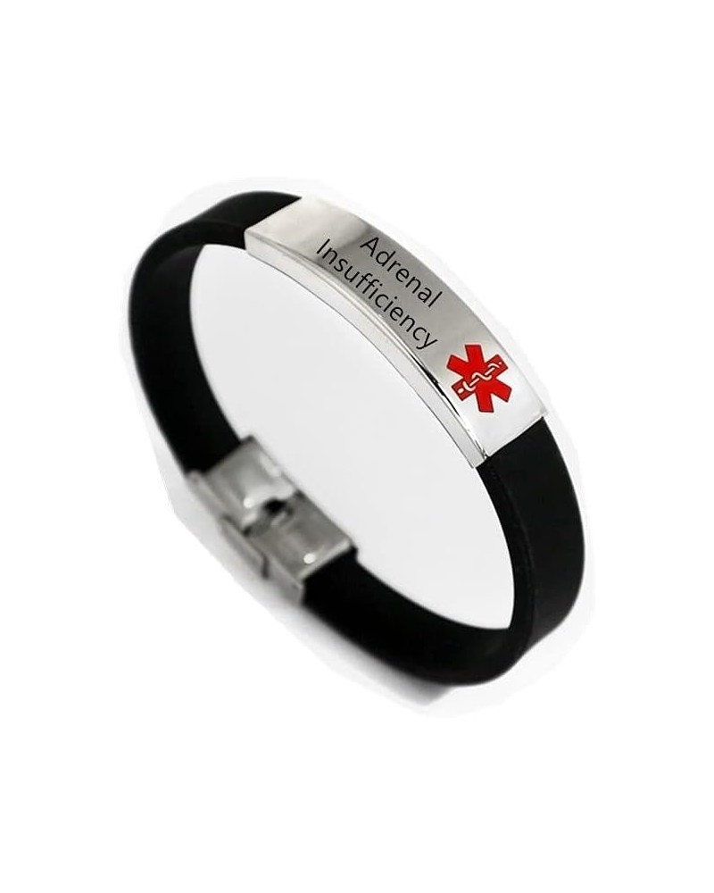 Medical Alert Bracelet for Teens Adults Boys Girls,Silicone Wristband Emergency ID Identification Cuff Bracelets Health Aller...