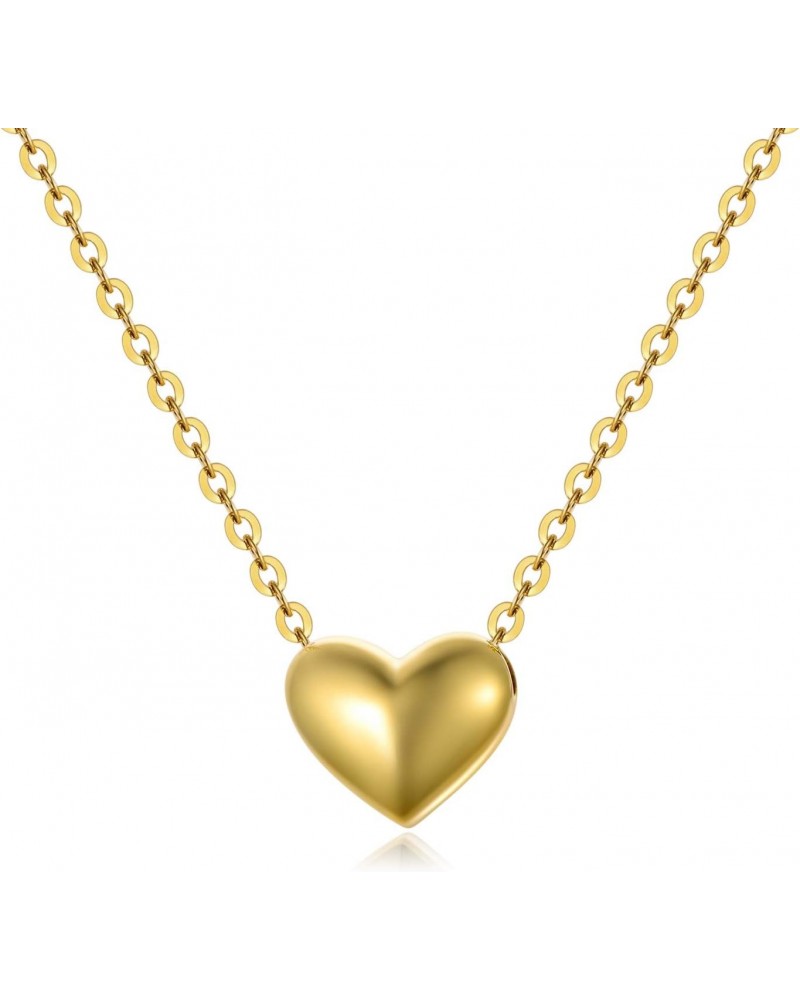 18K Sold Gold Heart Pendant Necklace for Women, You are Only One in My Heart, Forever Love Heart Jewerly for Her, 16"-17 $122...