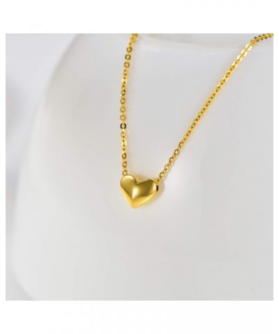 18K Sold Gold Heart Pendant Necklace for Women, You are Only One in My Heart, Forever Love Heart Jewerly for Her, 16"-17 $122...