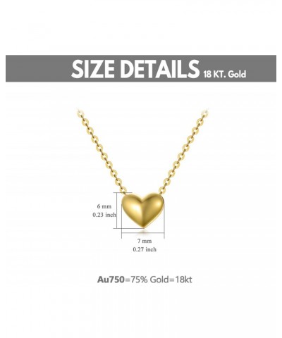 18K Sold Gold Heart Pendant Necklace for Women, You are Only One in My Heart, Forever Love Heart Jewerly for Her, 16"-17 $122...