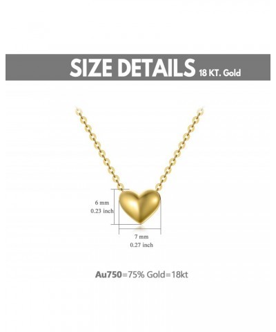 18K Sold Gold Heart Pendant Necklace for Women, You are Only One in My Heart, Forever Love Heart Jewerly for Her, 16"-17 $122...