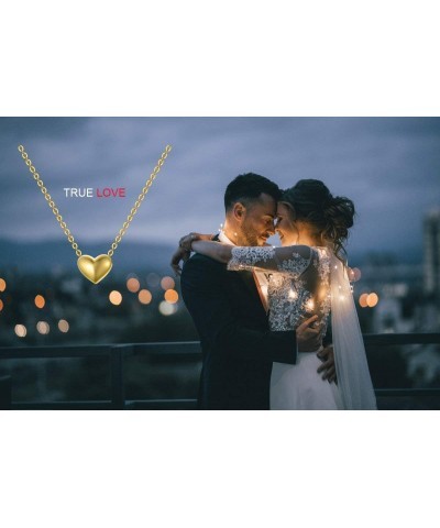 18K Sold Gold Heart Pendant Necklace for Women, You are Only One in My Heart, Forever Love Heart Jewerly for Her, 16"-17 $122...