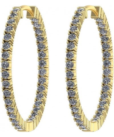 1-6 Carat Classic Inside Outside Diamond Hoop Earrings Value Collection Yellow Gold 6.0 carats $274.68 Earrings