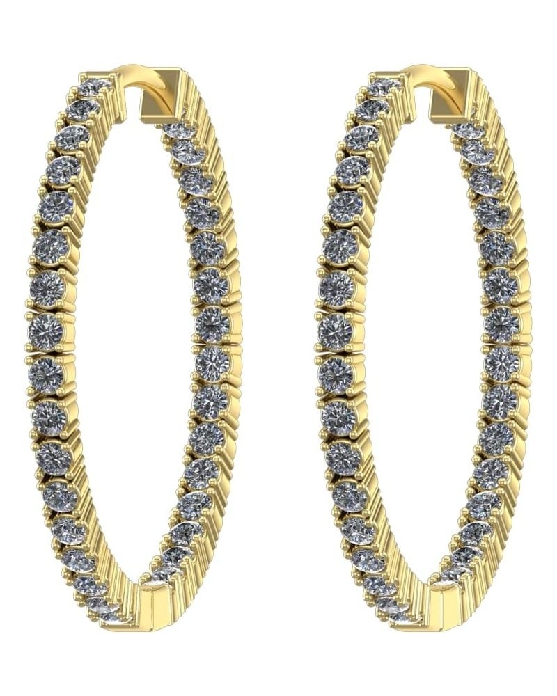 1-6 Carat Classic Inside Outside Diamond Hoop Earrings Value Collection Yellow Gold 6.0 carats $274.68 Earrings