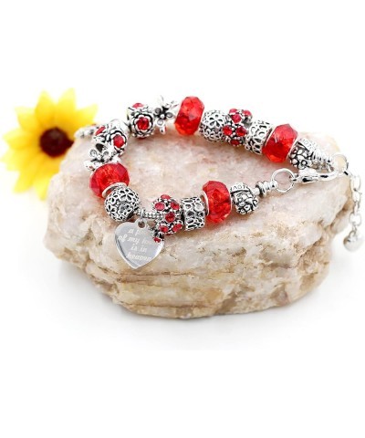 Women's Snake Charm Love Crystal Strand Beaded Bangle Bracelet - A Piece of My Heart is in Heaven Memorial Gifts Y807-Red $9....