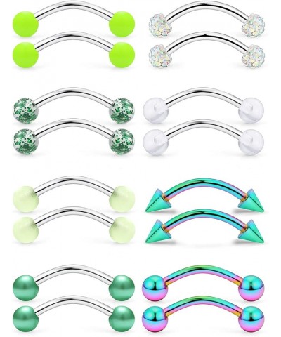 Snake Eyes Tongue Rings 14G Stainless Steel Curved Barbell Nipplerings Nipple Rings Piercing Jewelry Retainer 16mm 5/8Inch 16...