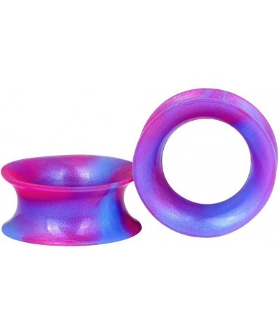 2pcs Soft Silicone Tunnels with Colorful Spots Piercing Jewelry Earrings Gauges 2g-1 inch Pink Purple $3.77 Body Jewelry