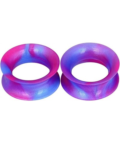 2pcs Soft Silicone Tunnels with Colorful Spots Piercing Jewelry Earrings Gauges 2g-1 inch Pink Purple $3.77 Body Jewelry