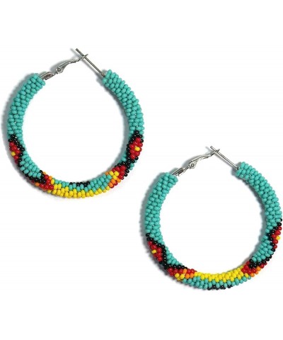 Handmade beaded native american style glass seed bead earrings Pendientes de cuentas nativas al estilo mexicano de artesanos ...