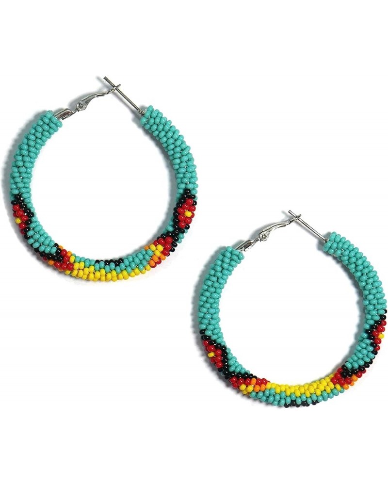 Handmade beaded native american style glass seed bead earrings Pendientes de cuentas nativas al estilo mexicano de artesanos ...