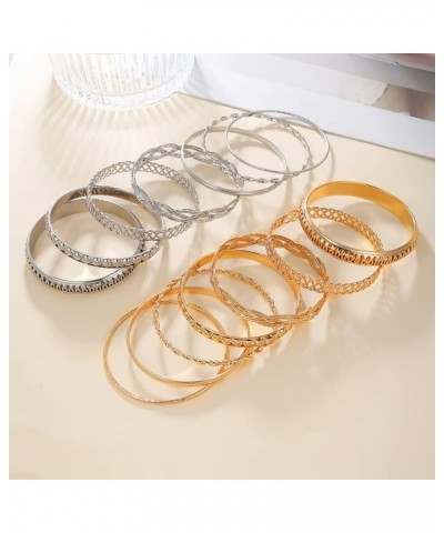 5-12Pcs Boho Indian Bangles for Women Girls Twisted Chunky Stackable Cuff Bangle Statement Jewelry Handcuffs Wedding Layered ...