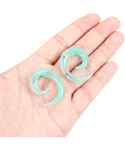 2pcs Glass Ear Tapers Plugs Handmade Hanger Ear Gauges Spiral Snail Ear Stretchers Piercing Jewelry 8g-00g A: Green 00g(10mm)...