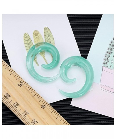 2pcs Glass Ear Tapers Plugs Handmade Hanger Ear Gauges Spiral Snail Ear Stretchers Piercing Jewelry 8g-00g A: Green 00g(10mm)...