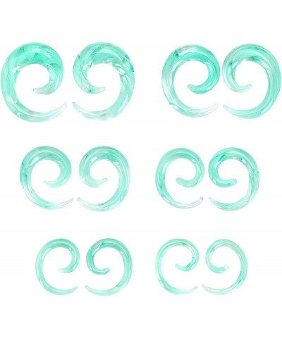 2pcs Glass Ear Tapers Plugs Handmade Hanger Ear Gauges Spiral Snail Ear Stretchers Piercing Jewelry 8g-00g A: Green 00g(10mm)...