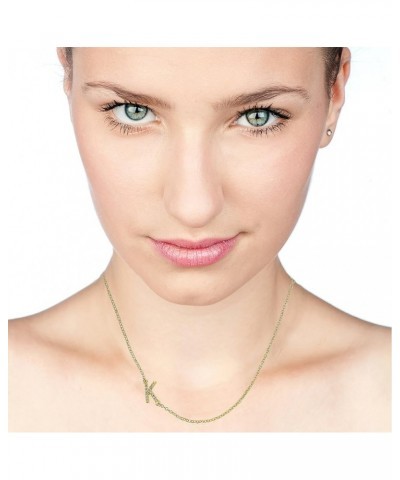 Alphabet Initial Necklace in 14k Gold or Silver Rhodium Plated Gold K $15.39 Necklaces