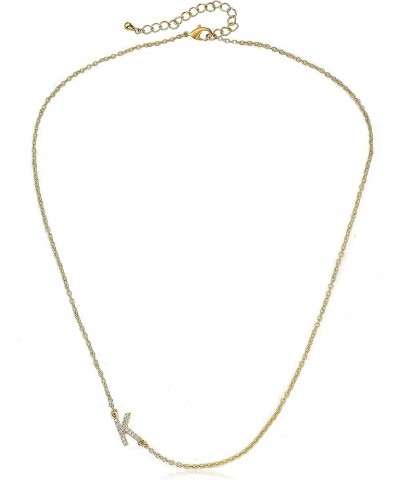 Alphabet Initial Necklace in 14k Gold or Silver Rhodium Plated Gold K $15.39 Necklaces