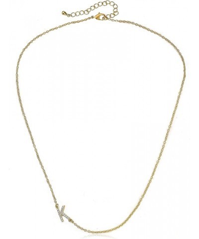 Alphabet Initial Necklace in 14k Gold or Silver Rhodium Plated Gold K $15.39 Necklaces