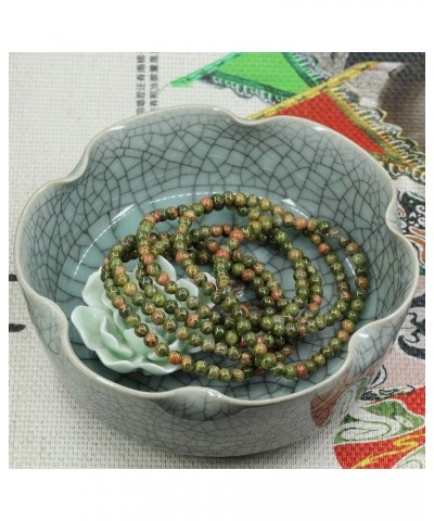 4mm Natural Round Beads Gemstones Rock Crystal Stretch Bracelet 7 Inch Unisex Green Unakite $7.31 Bracelets