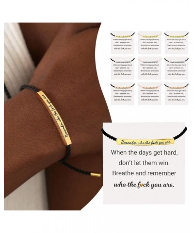 Remember Who You Are,F**k You Motivational Tube Bracelet For Women,Adjustable Hand Bradied Wrap,Inspirational Tube Bracelets,...