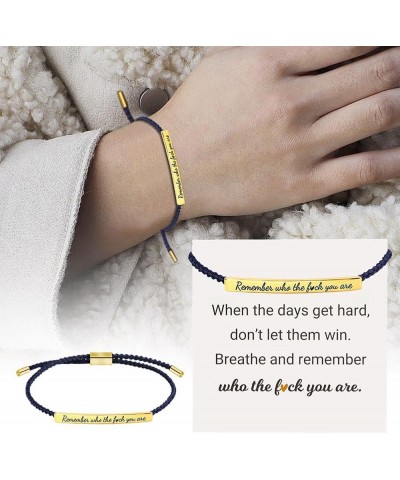 Remember Who You Are,F**k You Motivational Tube Bracelet For Women,Adjustable Hand Bradied Wrap,Inspirational Tube Bracelets,...