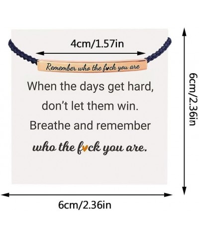 Remember Who You Are,F**k You Motivational Tube Bracelet For Women,Adjustable Hand Bradied Wrap,Inspirational Tube Bracelets,...