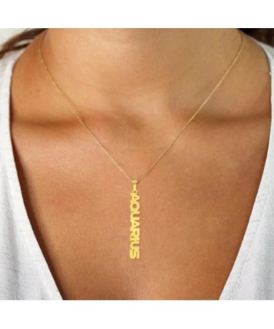 Zodiac Necklace for Women Girls 18K Gold Plated 12 Constellation Adjustable Length Necklace Astrology Pendant Birthday Gift V...