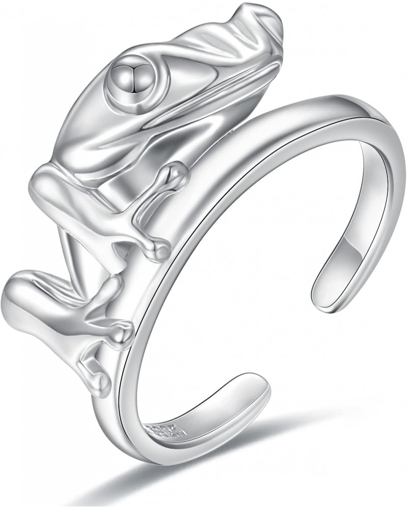 925 Sterling-Silver Frog Ring for Teen Girls - Cute Animal Open Adjustable Finger Ring Women Fashion Party Jewelry Gifts $20....