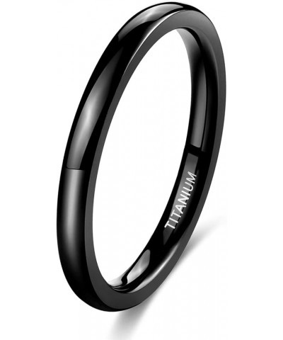 Black Titanium Ring 2mm 4mm 6mm 8mm Dome High Polished Wedding Band Size 3-14.5 2mm 9 $9.85 Rings