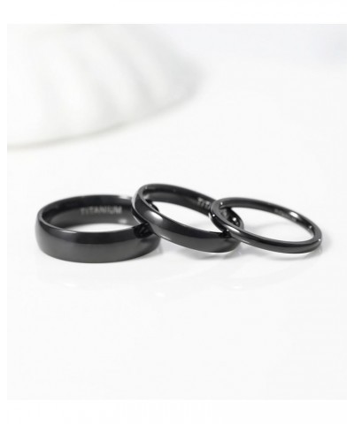 Black Titanium Ring 2mm 4mm 6mm 8mm Dome High Polished Wedding Band Size 3-14.5 2mm 9 $9.85 Rings