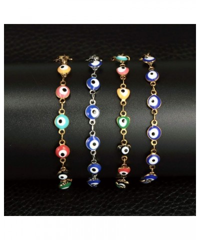 3 Pcs Evil Eye Bracelets for Women Men Girls 18K Gold Plated Stainless Steel Handmade Adjustable Amulet Evil Eyes Jewelry for...