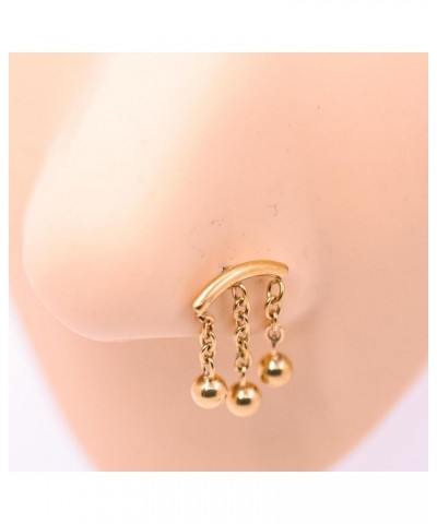 3Pcs 16G Cartilage Earring Stud 316L Labret Jewelry with Chain Dangle Drop Stainless Steel Lip Tragus Earring Internally Thre...