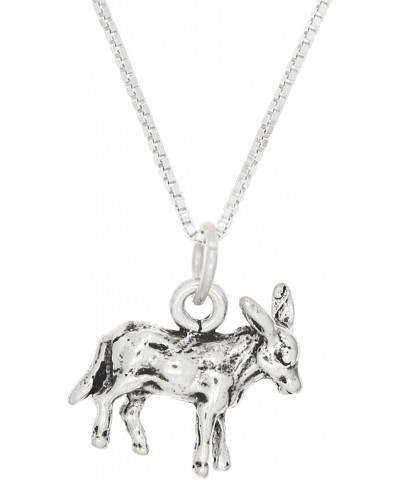 Sterling Silver Three Dimensional Donkey Mule Necklace 20.0 Inches $14.16 Necklaces