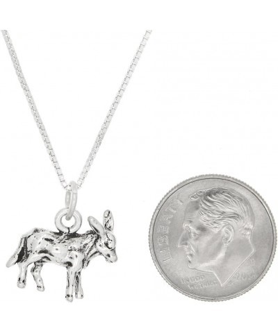 Sterling Silver Three Dimensional Donkey Mule Necklace 20.0 Inches $14.16 Necklaces