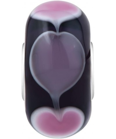 Heart Murano Glass Beads 925 Sterling Silver Core Charm For Bracelets (Red) Purple $7.53 Bracelets