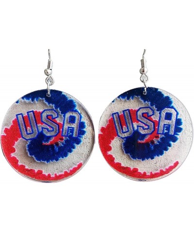 2 Pairs Colorful Star Leather Independence Day Dangle Earrings Set American Flag 4th July Patriotic Earrings for Women Girls ...