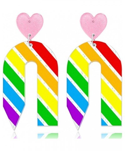 2023 Back to School Pencil Shaped Teacher Earrings for Women Girls Lightweight Acrylic Heart Striped Pencil Earrings for Teac...