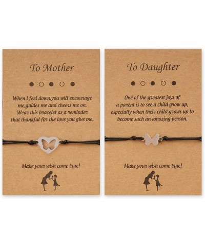 Mother Daughter Gift Matching Bracelets Set for 2 Mom and Daughter Butterfly Bracelet for Mother and Daughter Gifts for Mom f...