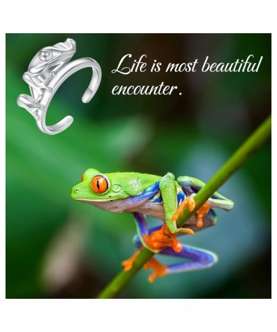 925 Sterling-Silver Frog Ring for Teen Girls - Cute Animal Open Adjustable Finger Ring Women Fashion Party Jewelry Gifts $20....