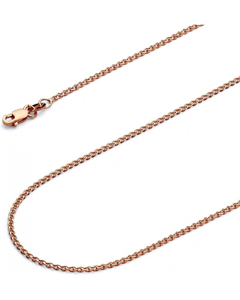 14K Solid Gold Square Wheat Chains (Select Options) 20 Inches Rose Gold $87.56 Necklaces