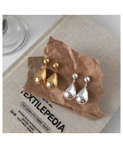 Teardrop Earrings for Women Gold Waterdrop Earrings Silver Chunky Drop Earrings Hypoallergenic Pierced Studs Earrings Hollow ...