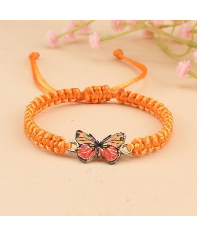 Handwoven Adjustable String Cute Butterfly Bracelets Matching Braided Rope Butterfly Bracelet Wristband Friendship Couple Jew...