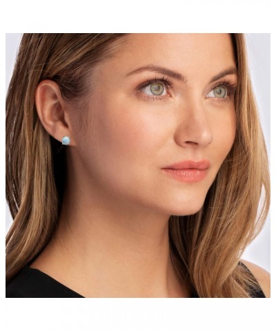 Larimar Round Earrings in Sterling Silver $31.71 Earrings