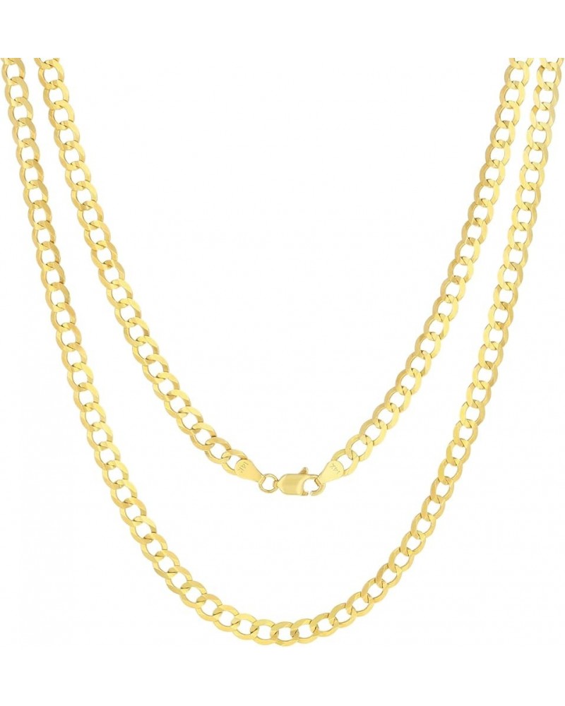 14k Yellow Gold 5mm Solid Cuban Curb Link Chain Pendant Necklace, Mens Womens Jewelry 16" 18" 20" 22" 24" 26" 28" 30 26 $351....