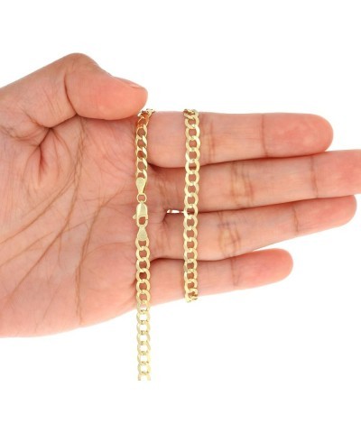 14k Yellow Gold 5mm Solid Cuban Curb Link Chain Pendant Necklace, Mens Womens Jewelry 16" 18" 20" 22" 24" 26" 28" 30 26 $351....